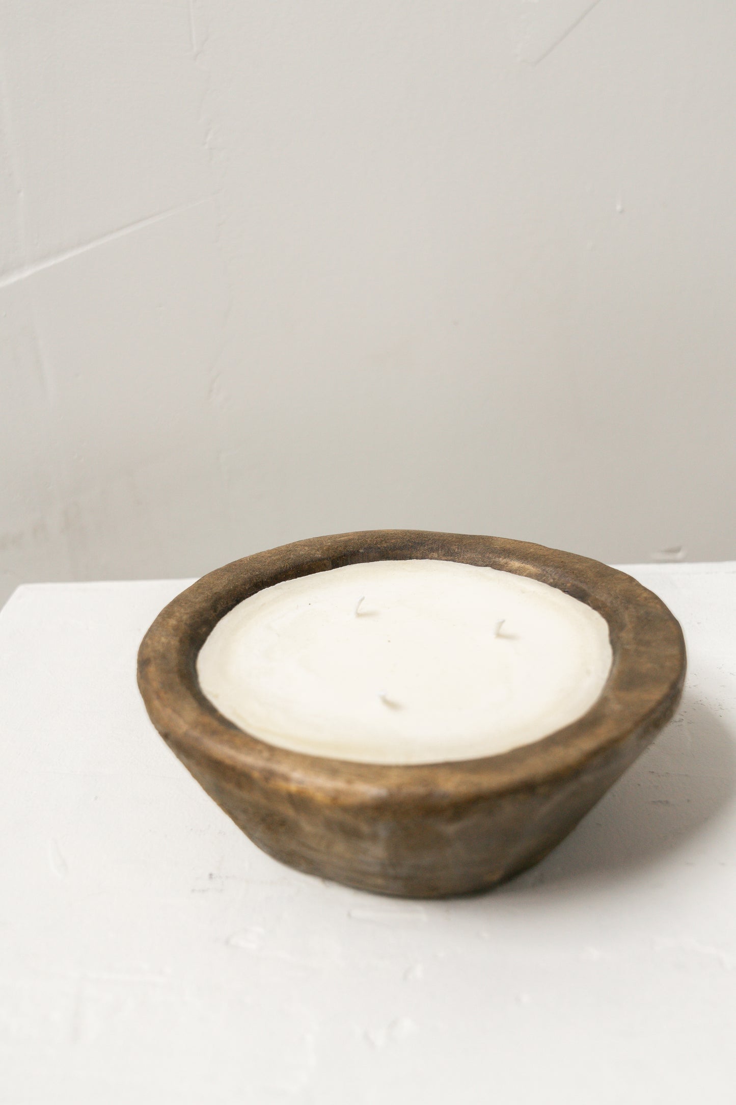 Wooden Dough Bowl Candles