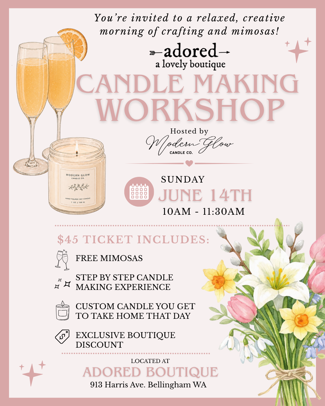 Candle Making Workshop at Adored Boutique